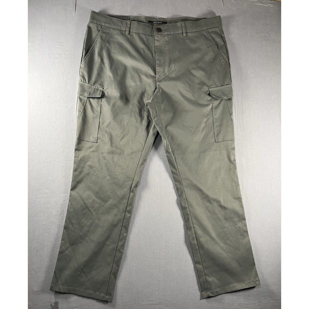 Perry Ellis Slim Fit Stretch Cargo Pants 38x30 Olive Green